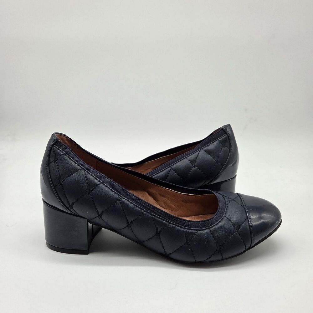 Vionic Ruby Quilted Leather Block Heel Pumps Navy… - image 1